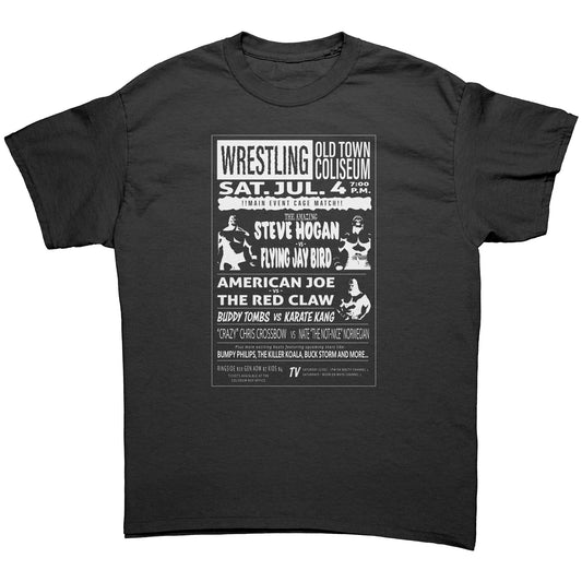 Vintage American Wrestling Poster - Men's T-Shirt (Dark Version)