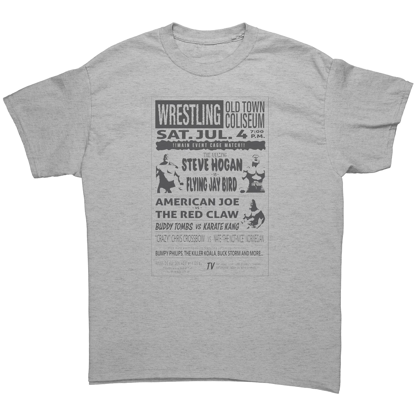 Vintage American Wrestling Poster - Men's T-Shirt (Light Version)