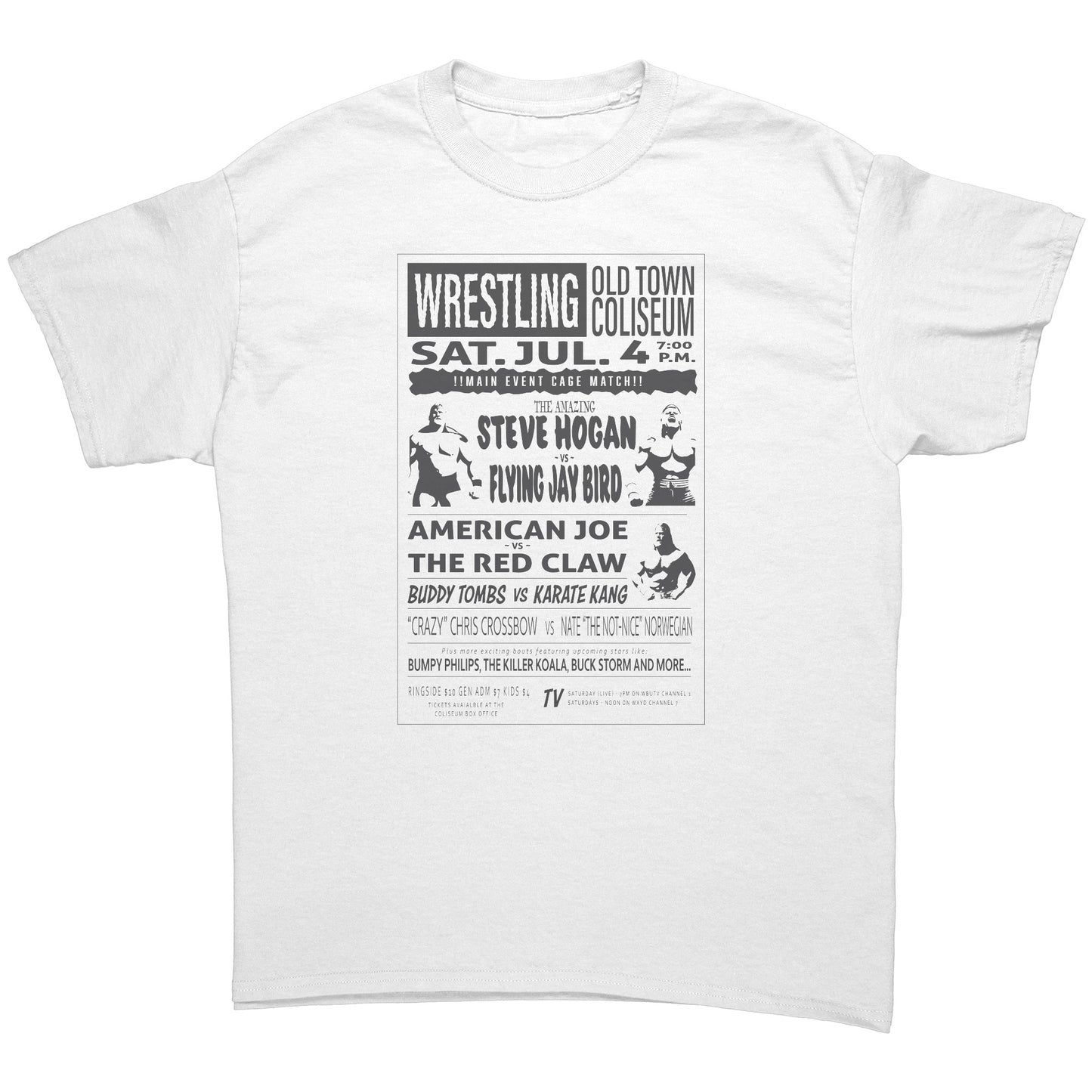 Vintage American Wrestling Poster - Men's T-Shirt (Light Version)