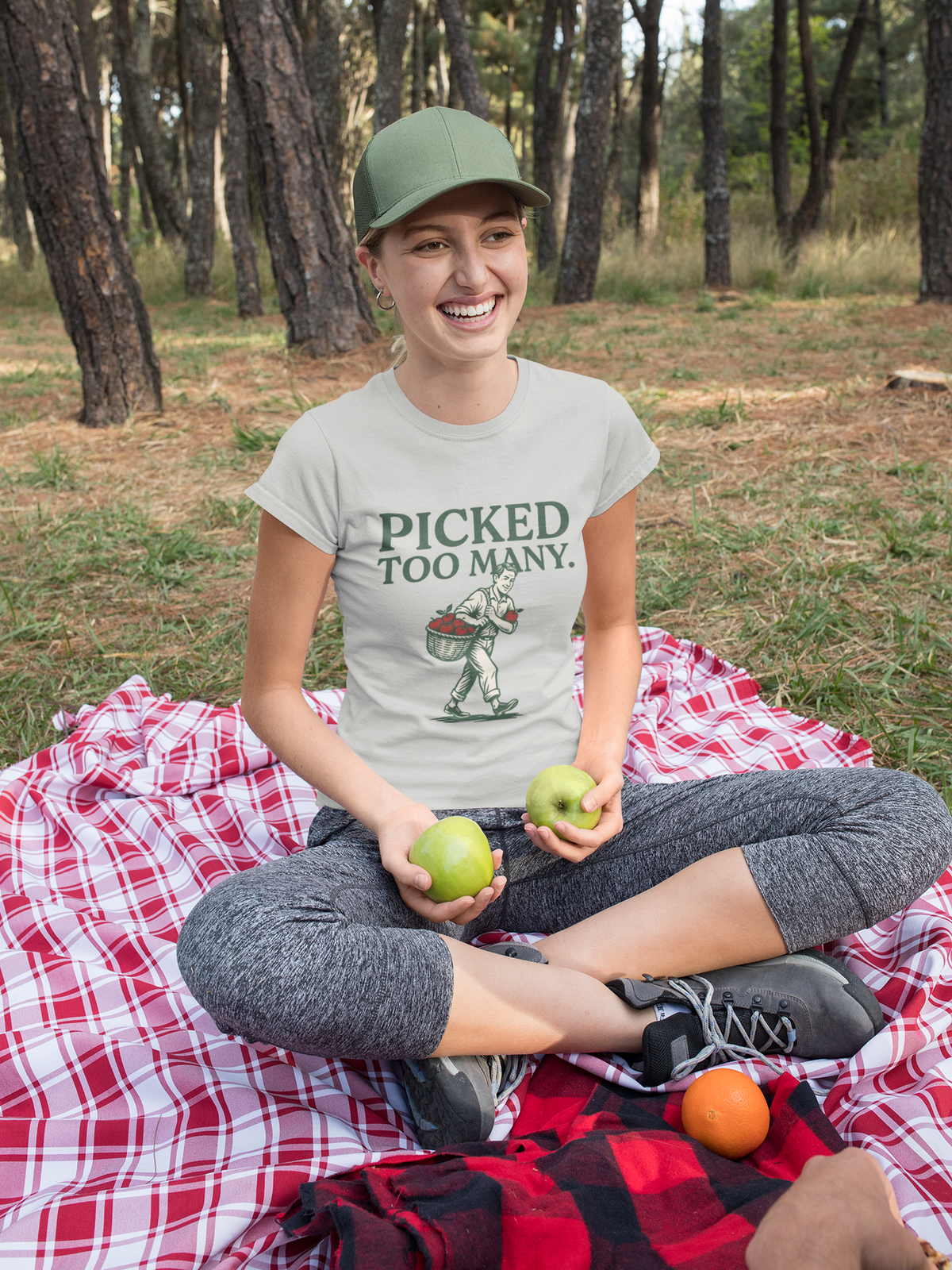 Picked Too Many Apple Picking Graphic Tee